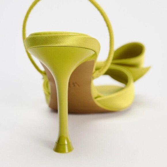 SATIN EFFECT BOW HIGH HEEL SANDALS - Picture 3 of 5